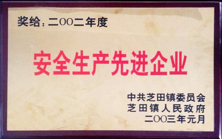 2002年安Q生產先進單位